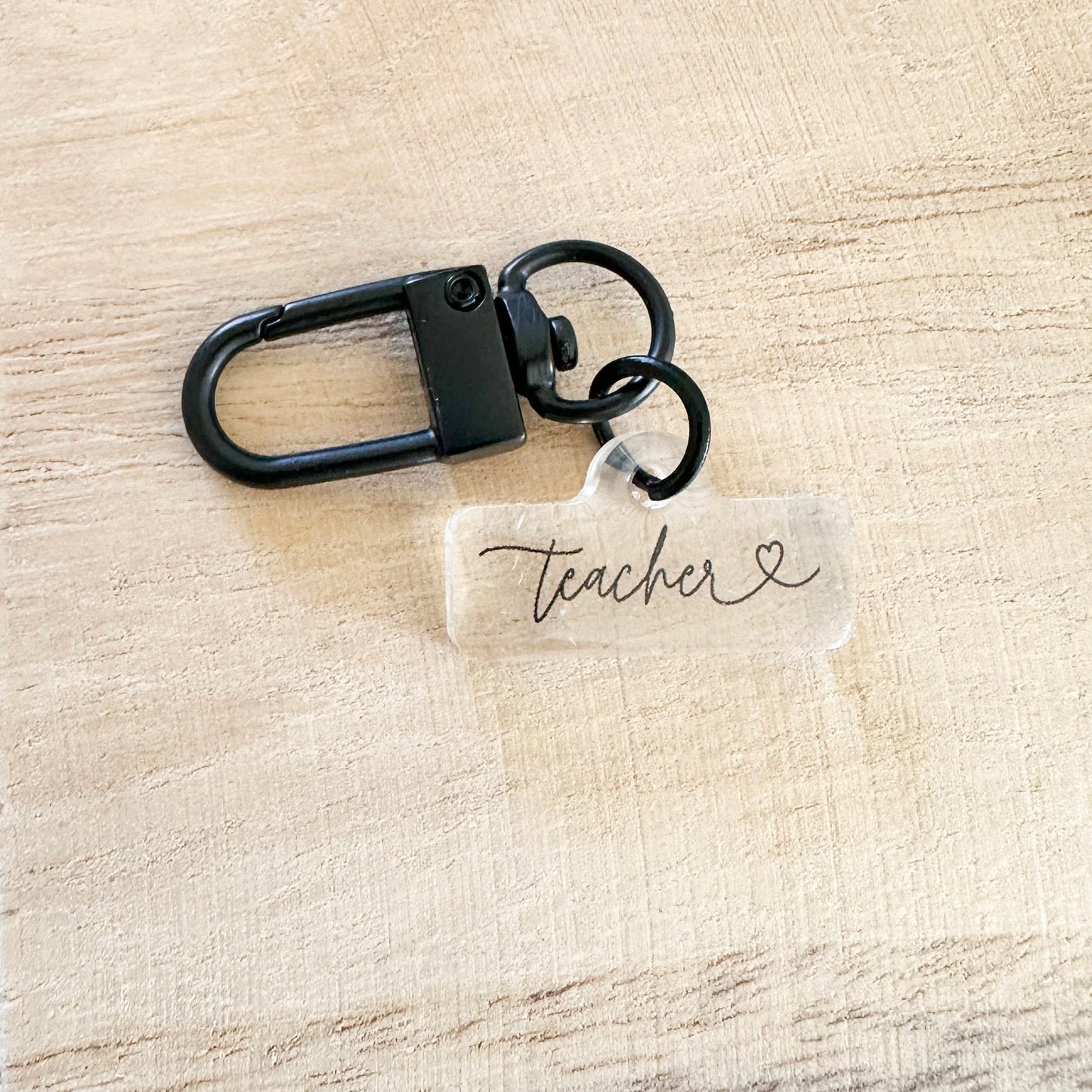 Teacher Love Script Badge Charm