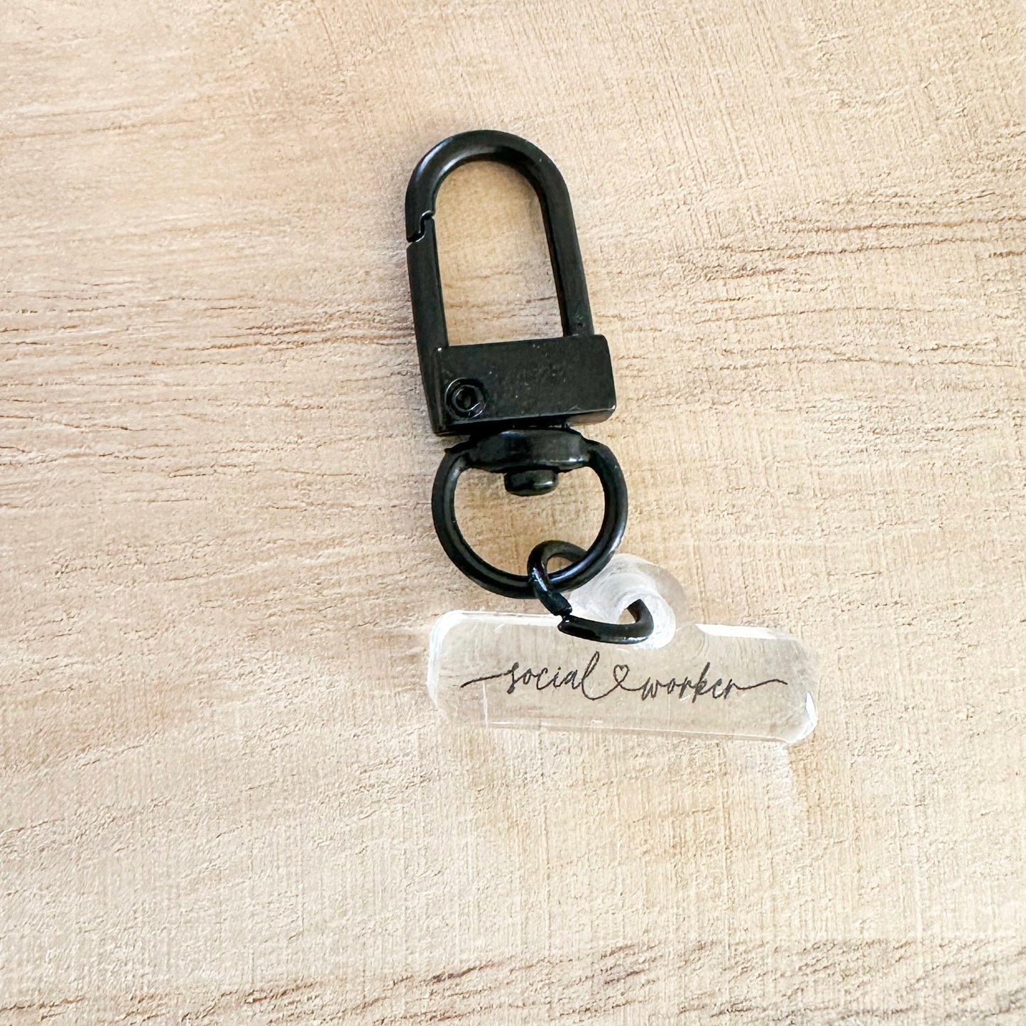 Social Worker Love Script Badge Charm