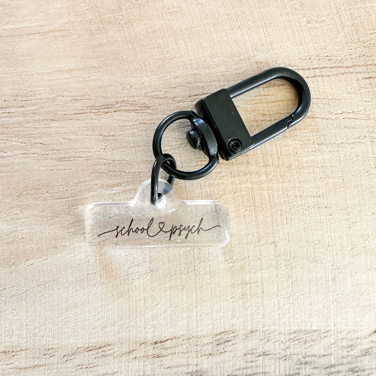 School Psych Love Script Badge Charm
