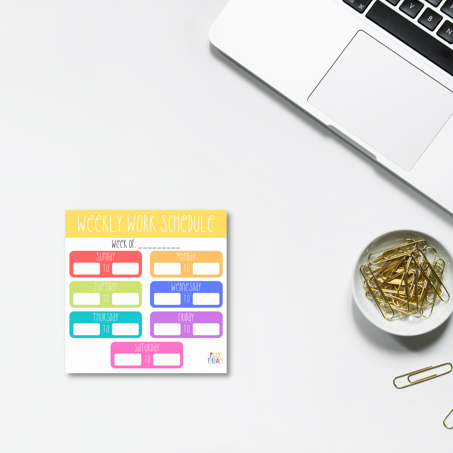 Weekly Work Schedule Sticky Notes