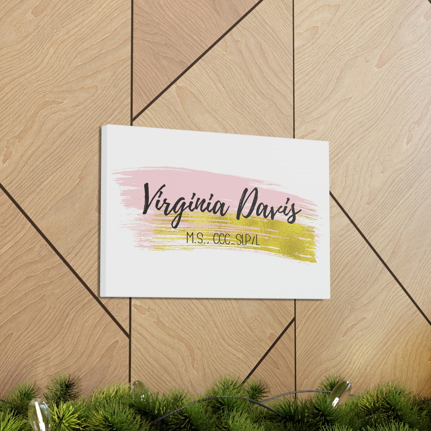 Pink + Gold Custom Canvas (18 x 12 in)