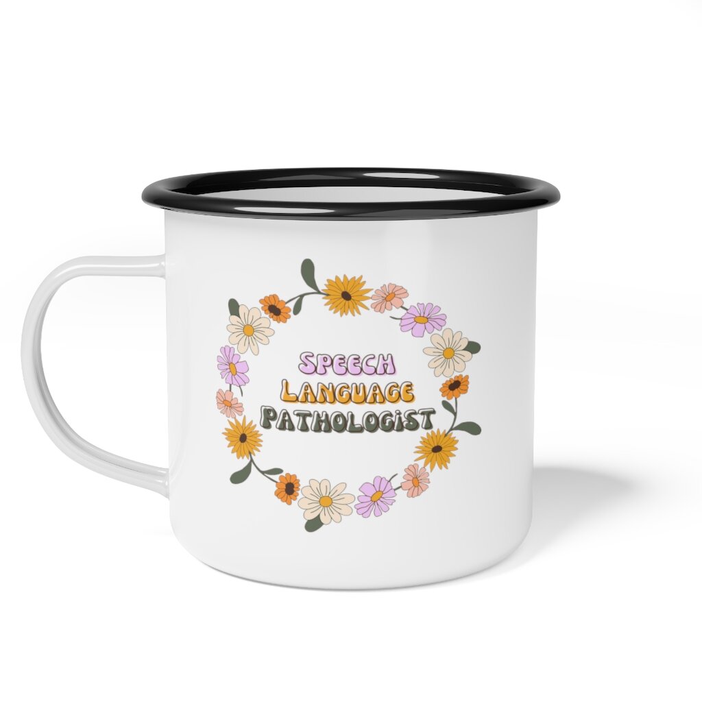 Customizable Floral Wreath Camp Mug 12oz