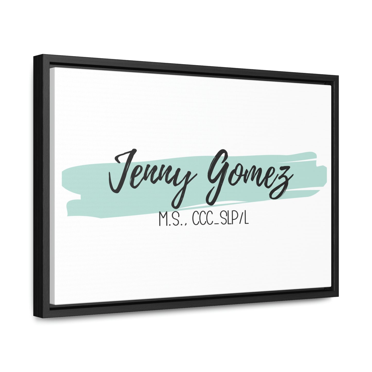 Light Teal Custom Framed Canvas (18 x 12 in)
