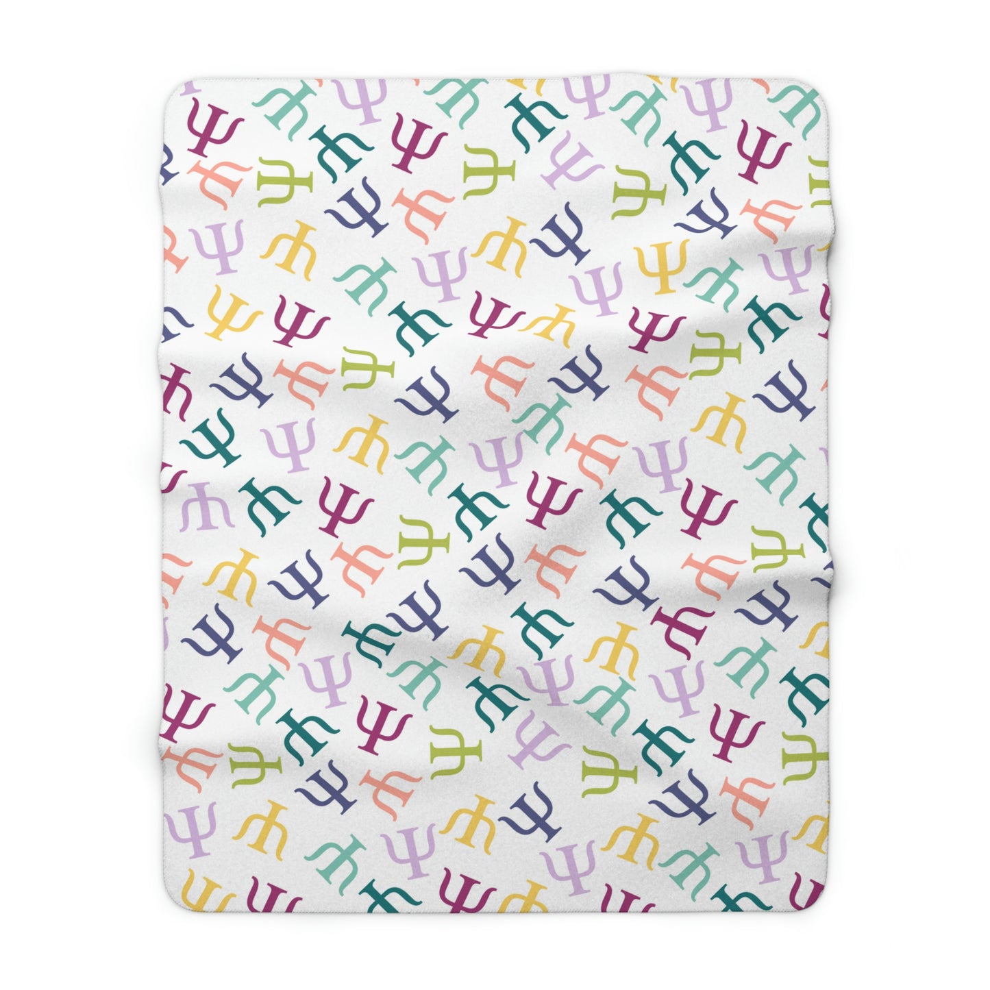 Muted Rainbow Psych Symbol Sherpa Blanket