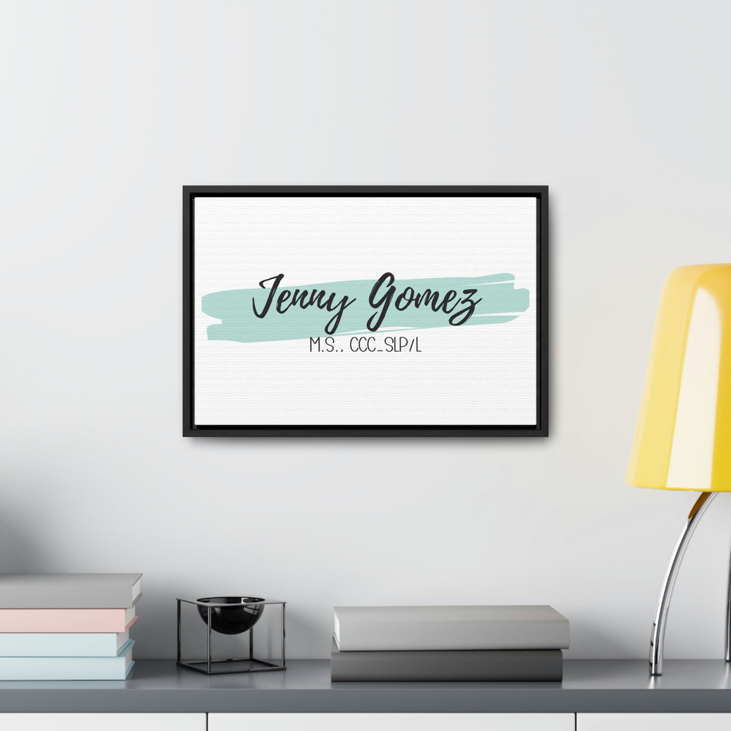 Light Teal Custom Framed Canvas (18 x 12 in)