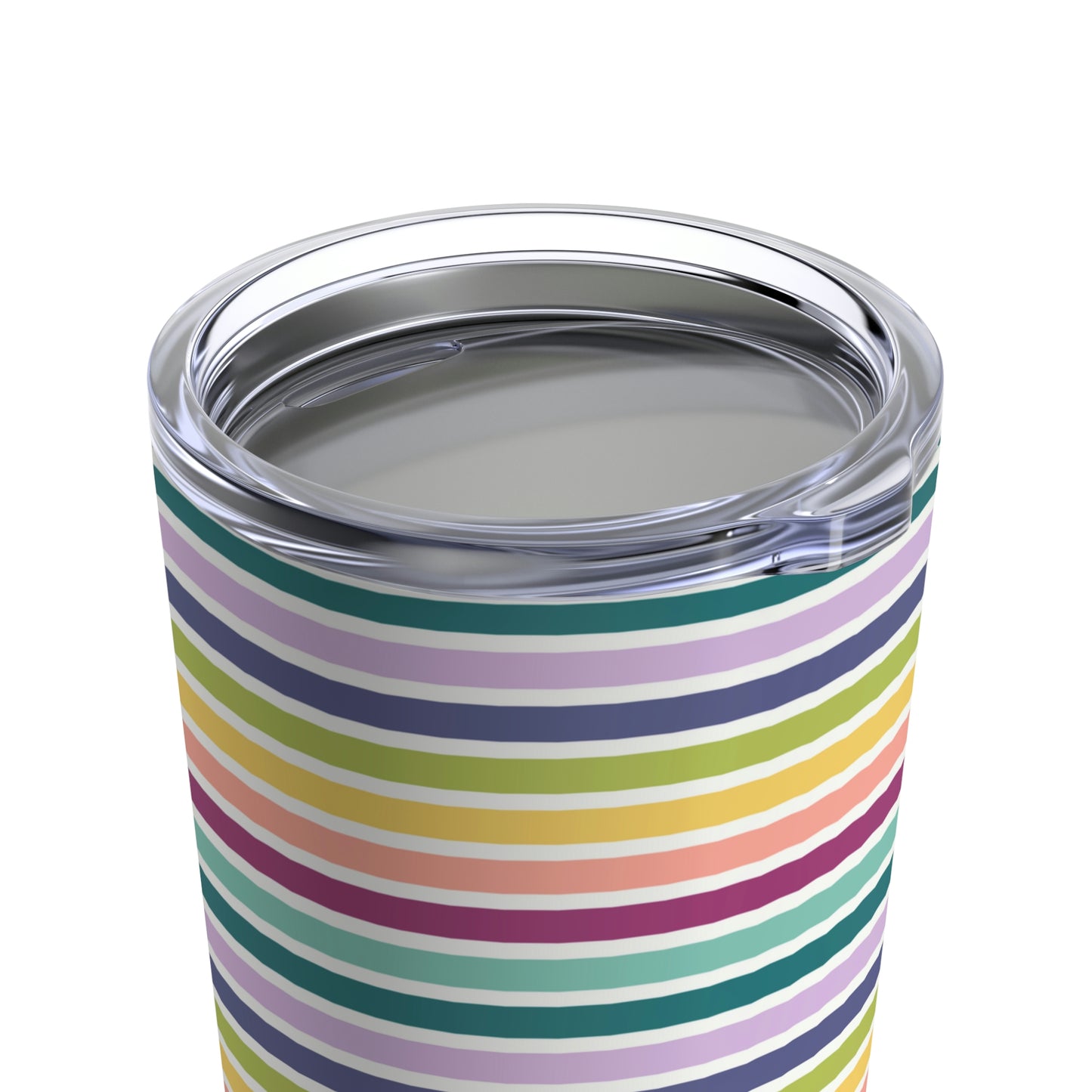Muted Rainbow Stripe Tumbler 20oz