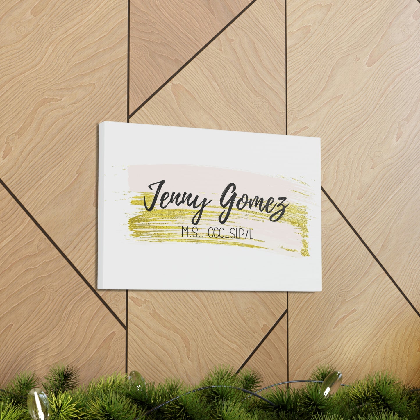 Blush + Gold Custom Canvas (18 x 12 in)