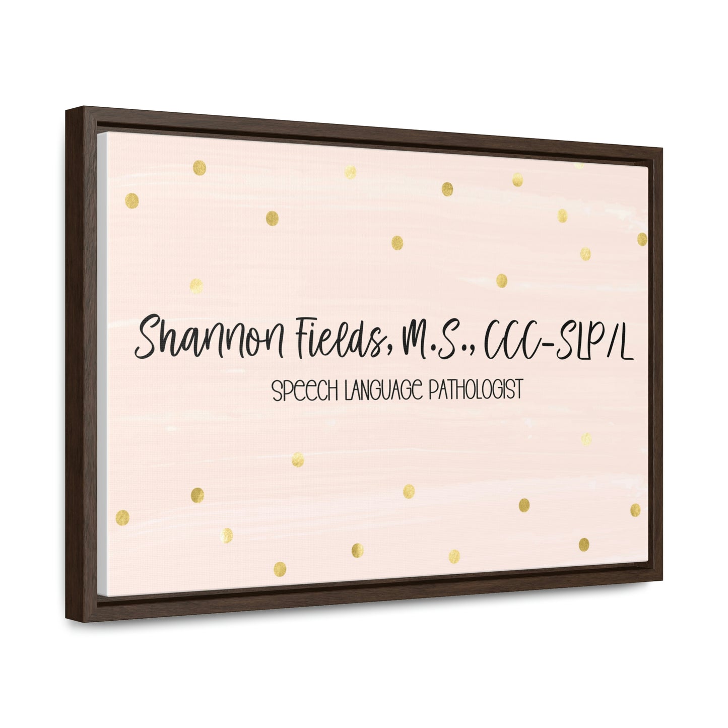 Light Pink + Gold Custom Framed Canvas (18 x 12 in)