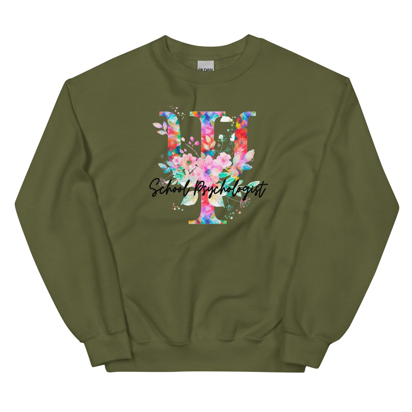 Floral School Psych Symbol Pullover
