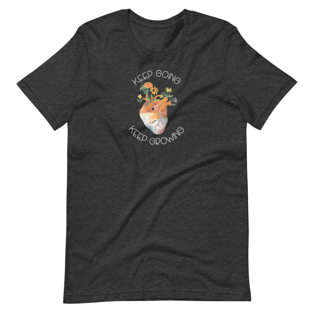 Keep Growing Floral Heart Tee