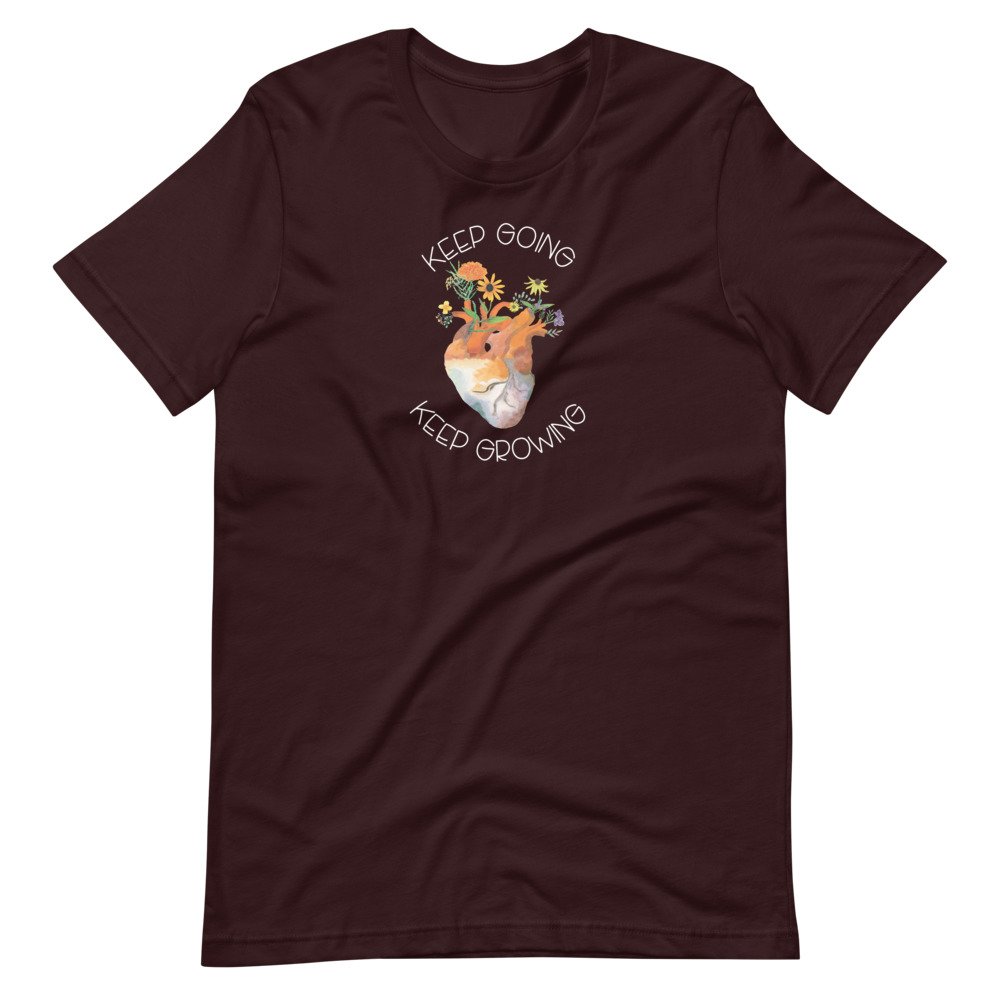 Keep Growing Floral Heart Tee