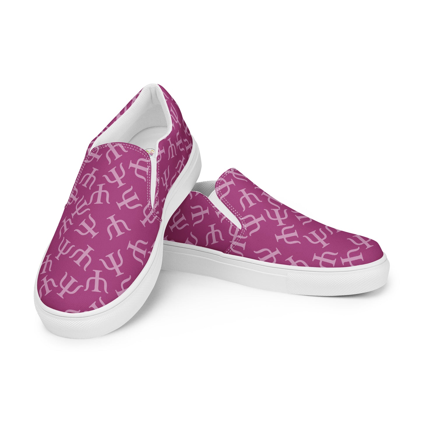 Magenta Psych Symbol Slip-on Canvas Shoes (Women's Sizes)