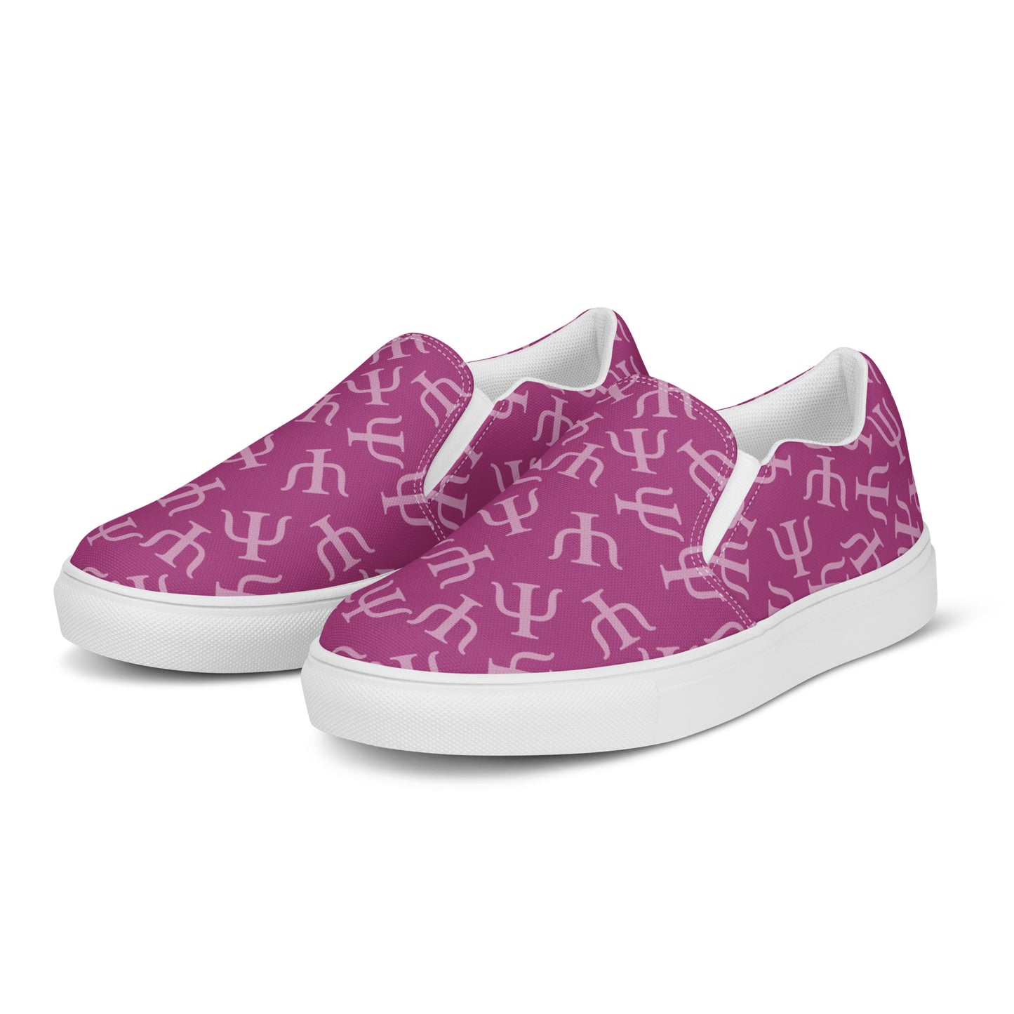 Magenta Psych Symbol Slip-on Canvas Shoes (Women's Sizes)