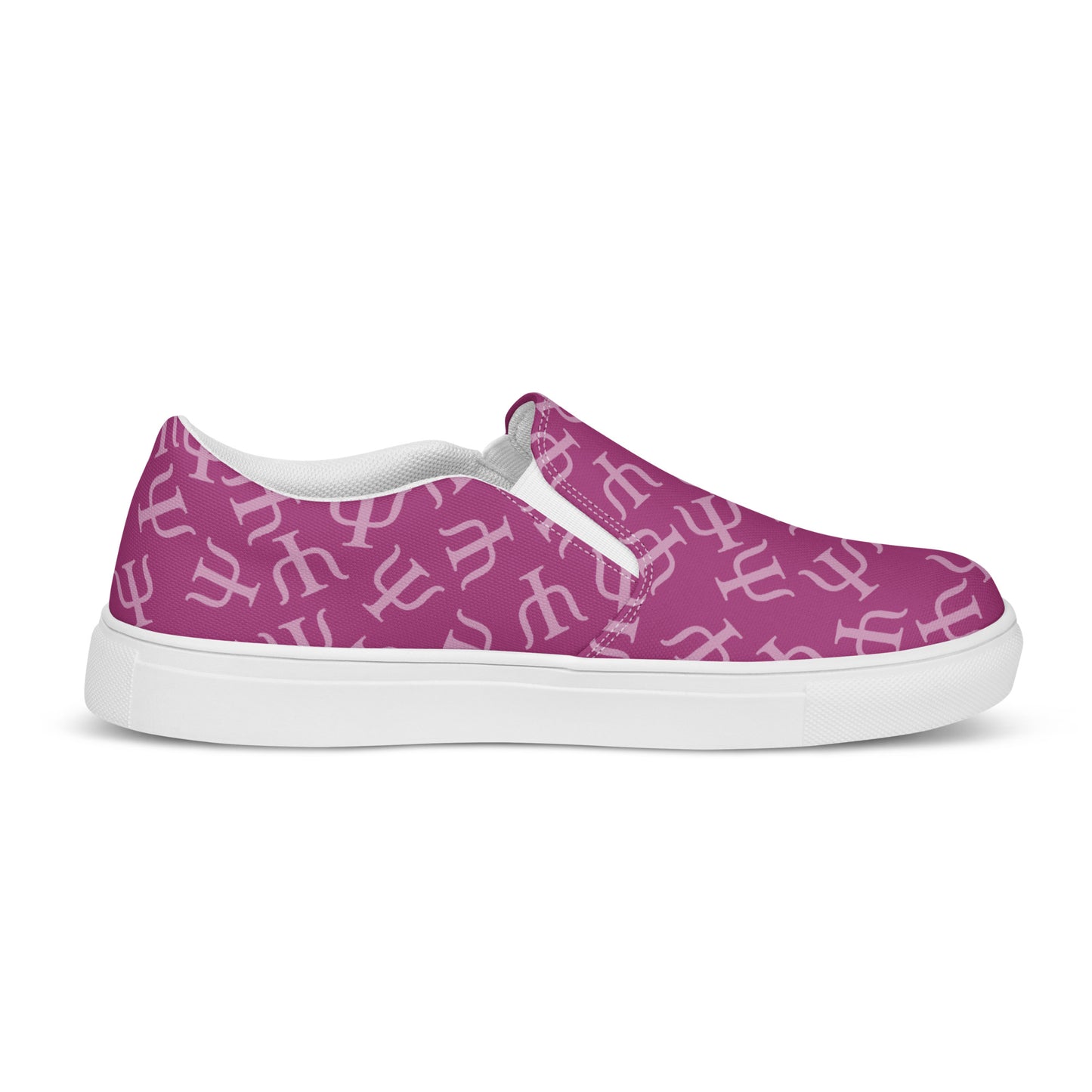 Magenta Psych Symbol Slip-on Canvas Shoes (Women's Sizes)
