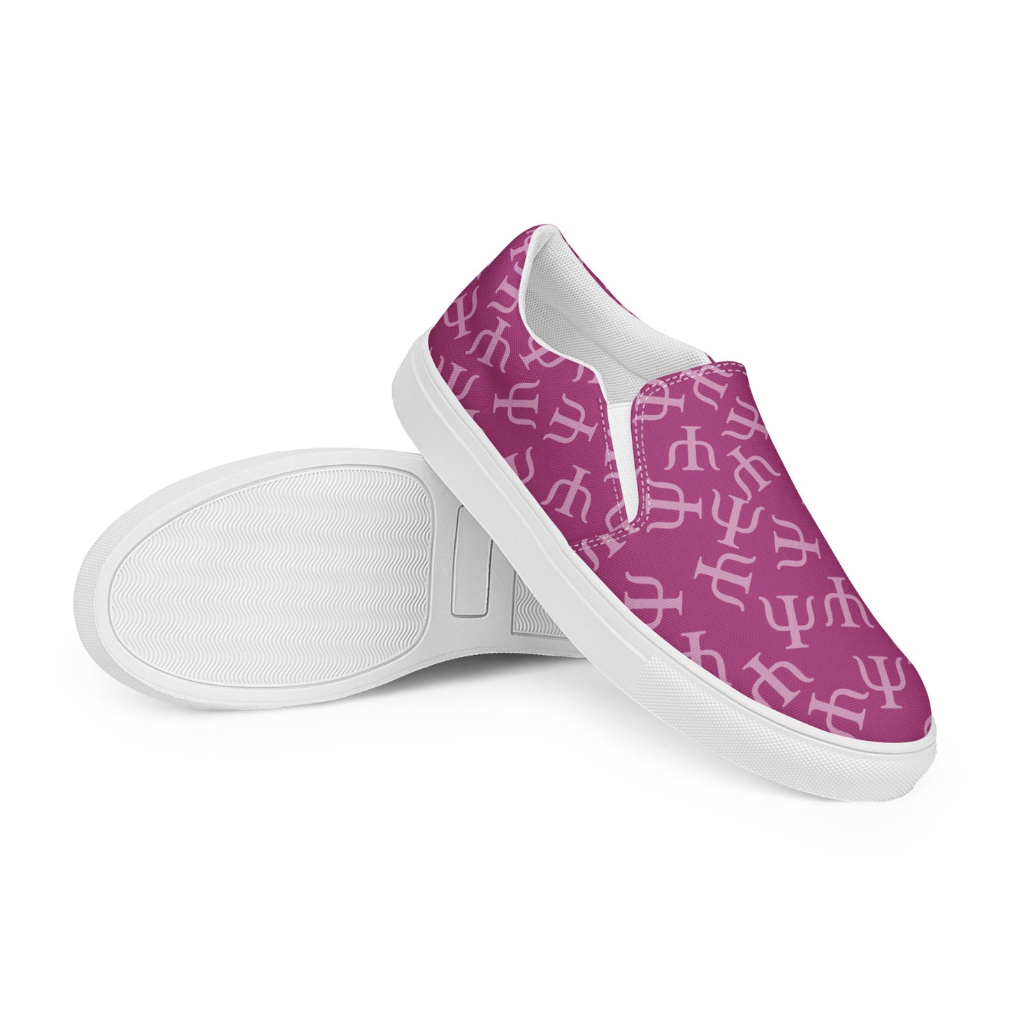 Magenta Psych Symbol Slip-on Canvas Shoes (Women's Sizes)