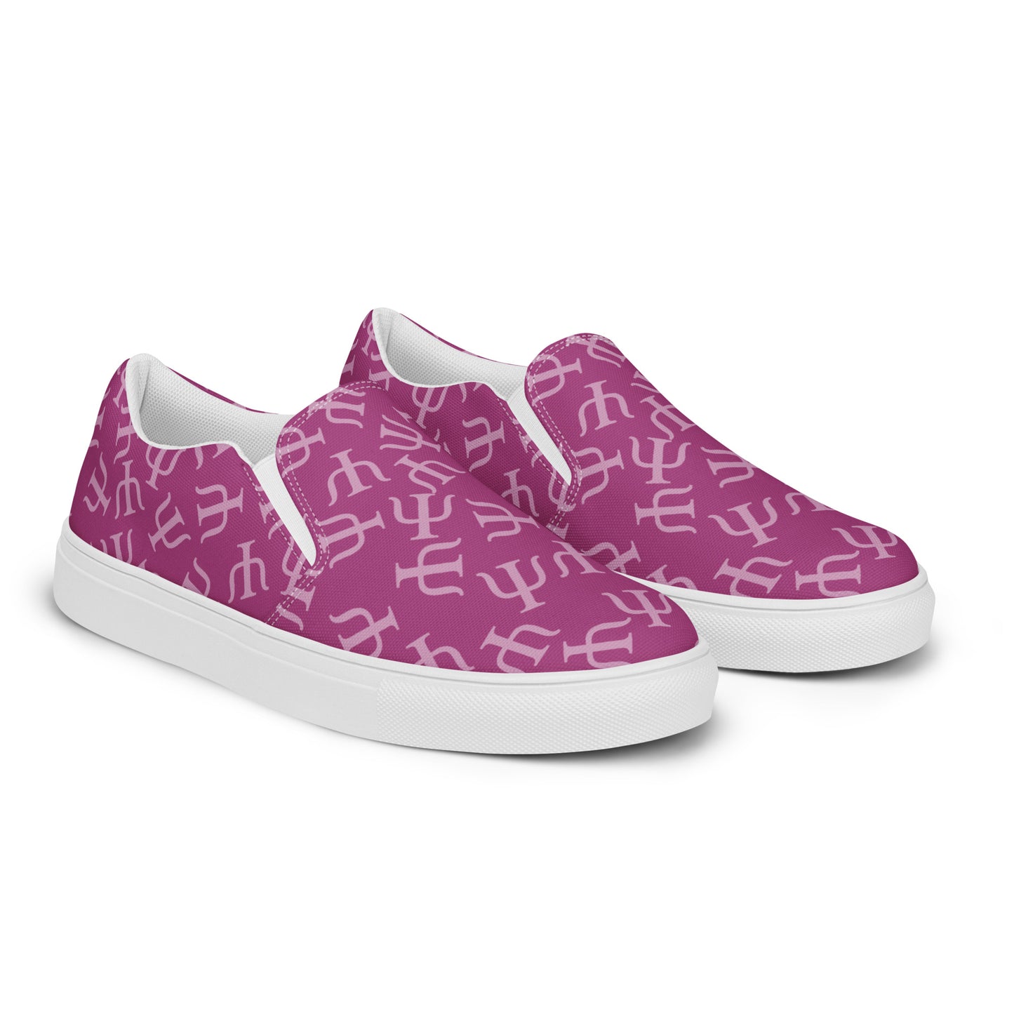 Magenta Psych Symbol Slip-on Canvas Shoes (Women's Sizes)