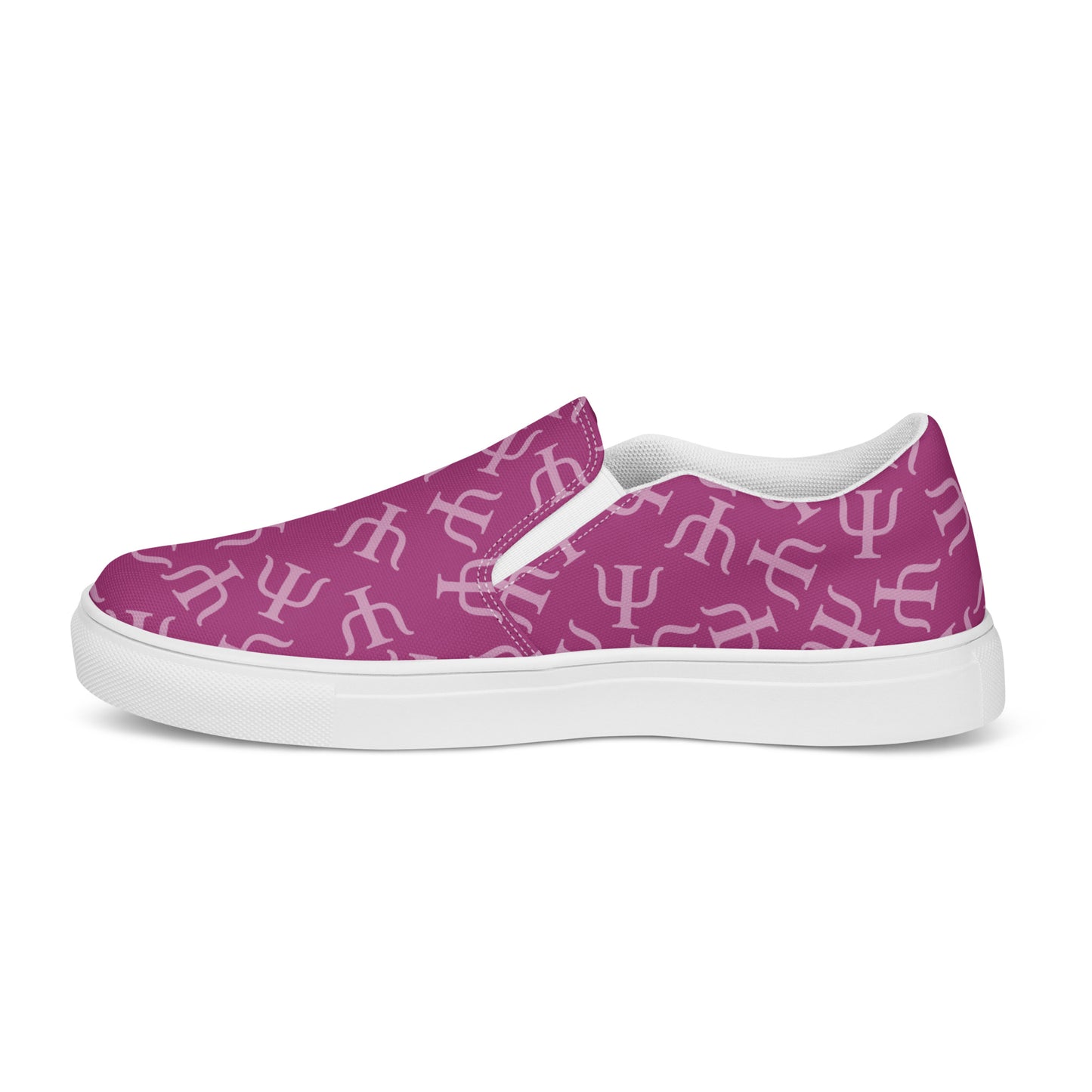 Magenta Psych Symbol Slip-on Canvas Shoes (Women's Sizes)