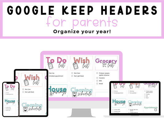 550+ Google Keep Headers for Parents | Bright Colors