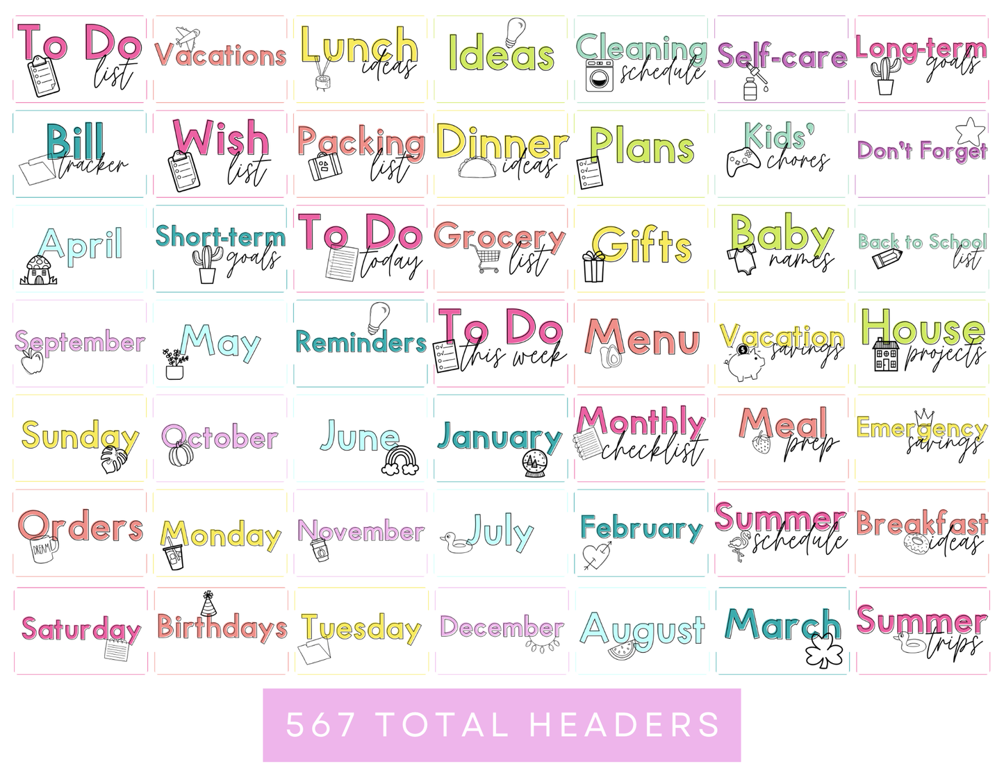 550+ Google Keep Headers for Parents | Bright Colors