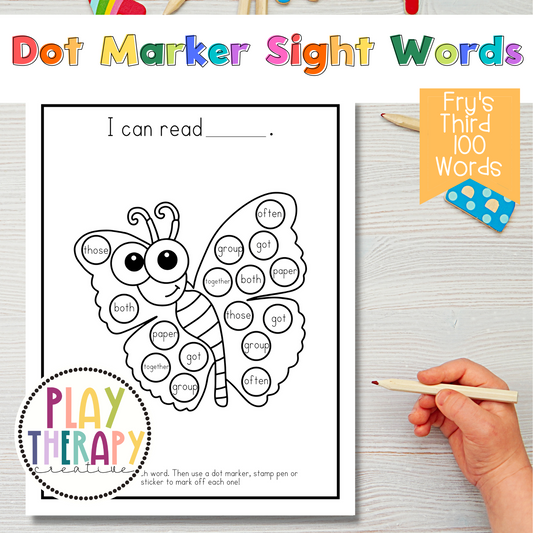 Dot Marker Reading Practice Coloring Pages | Third 100 Sight Words