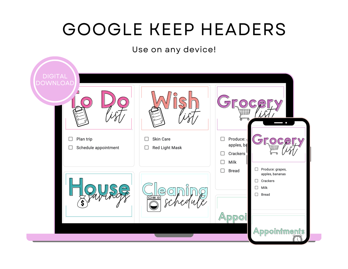 550+ Google Keep Headers for Parents | Bright Colors