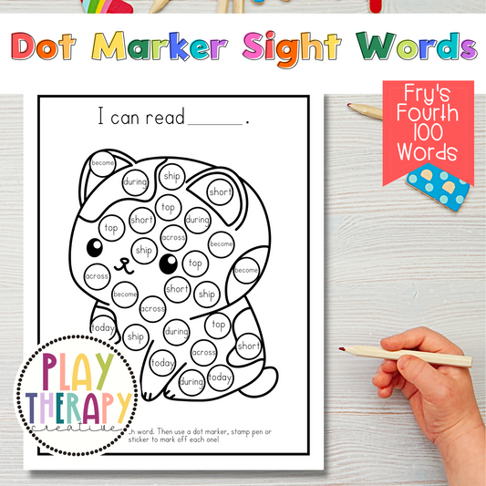 Dot Marker Reading Practice Coloring Pages | Fourth 100 Sight Words
