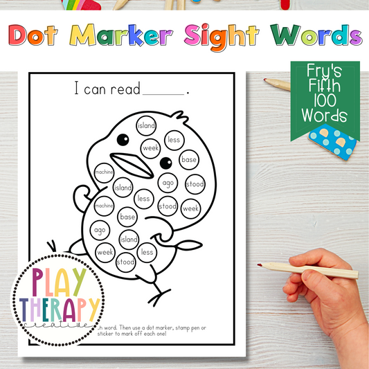 Dot Marker Reading Practice Coloring Pages | Fifth 100 Sight Words