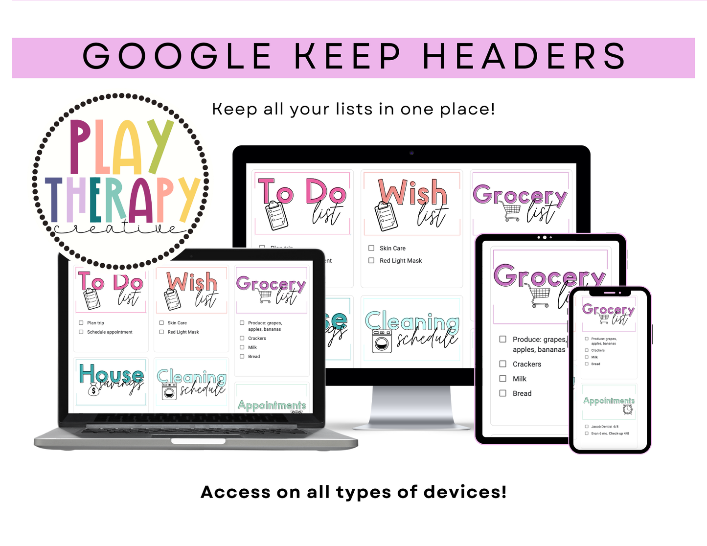 550+ Google Keep Headers for Parents | Bright Colors