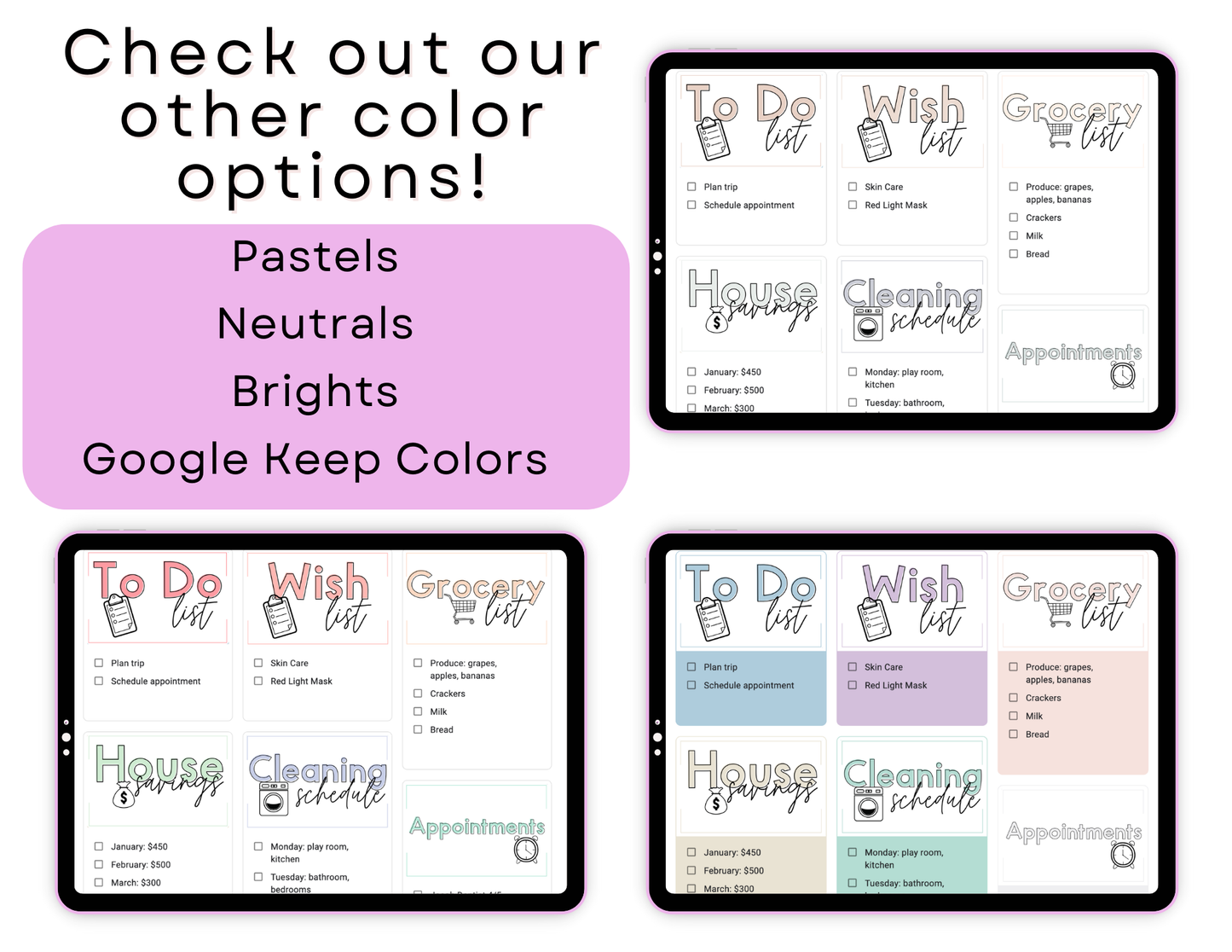 550+ Google Keep Headers for Parents | Bright Colors