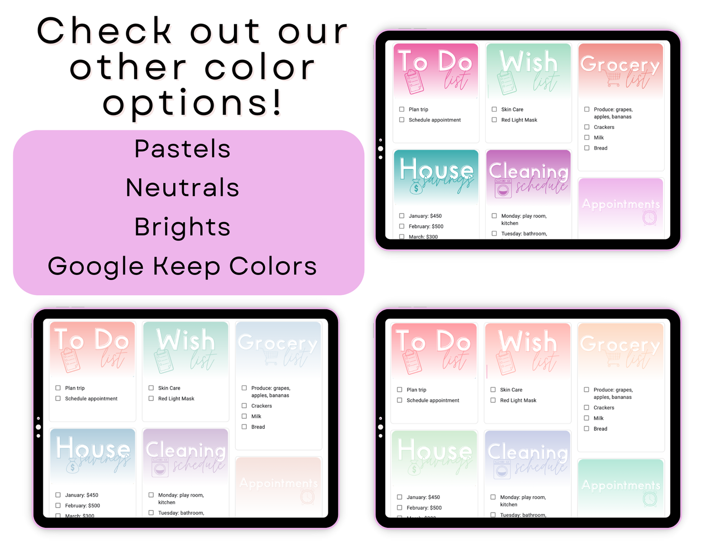 550+ Google Keep Headers for Parents | Bright Colors