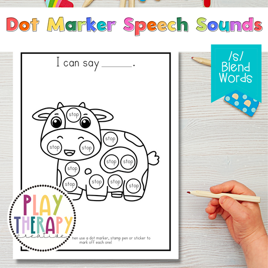 Dot Marker Speech Sound Practice Coloring Pages | /s/ Blend Sound Words