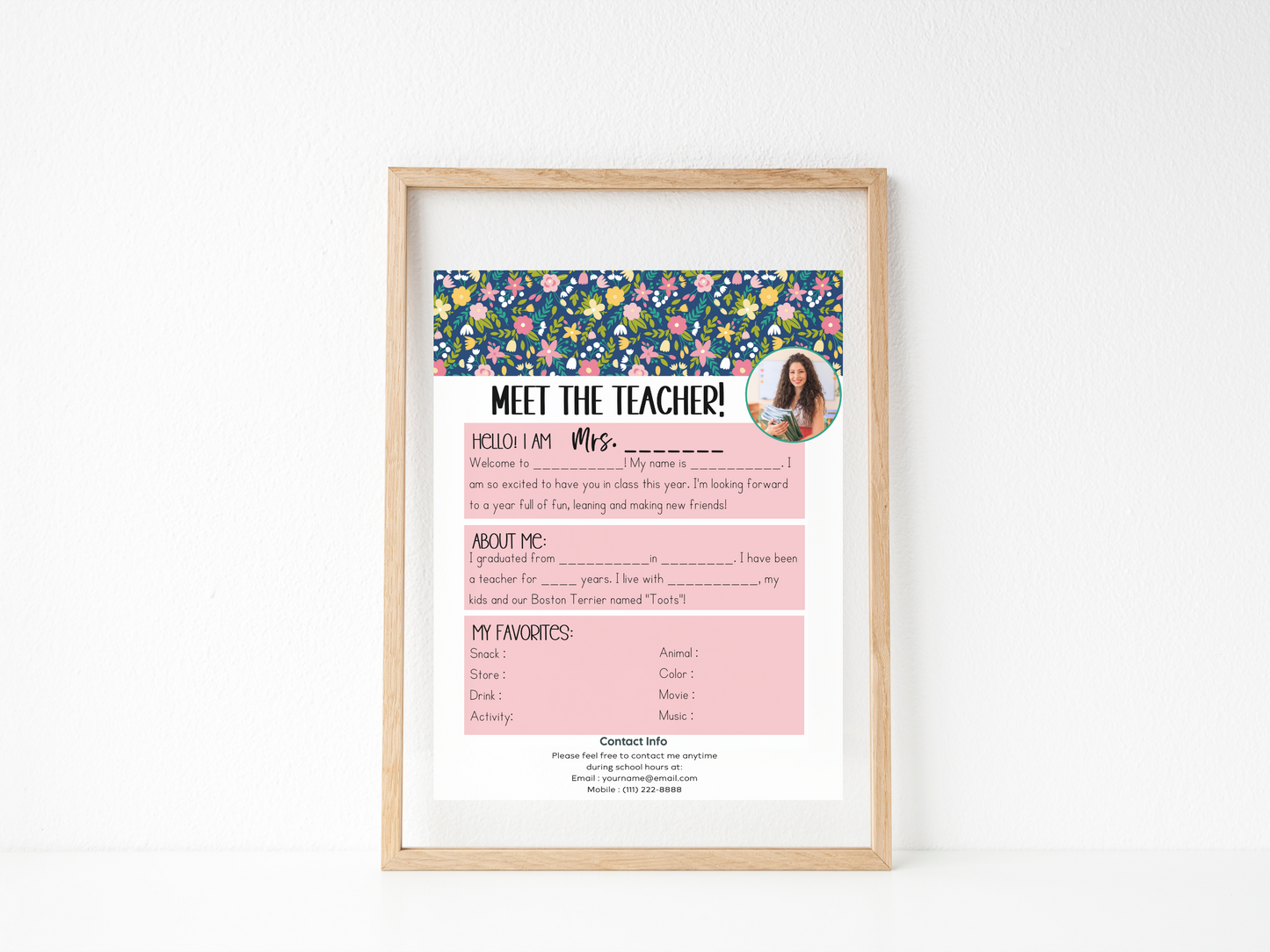 Meet the Teacher Letter Template - Floral