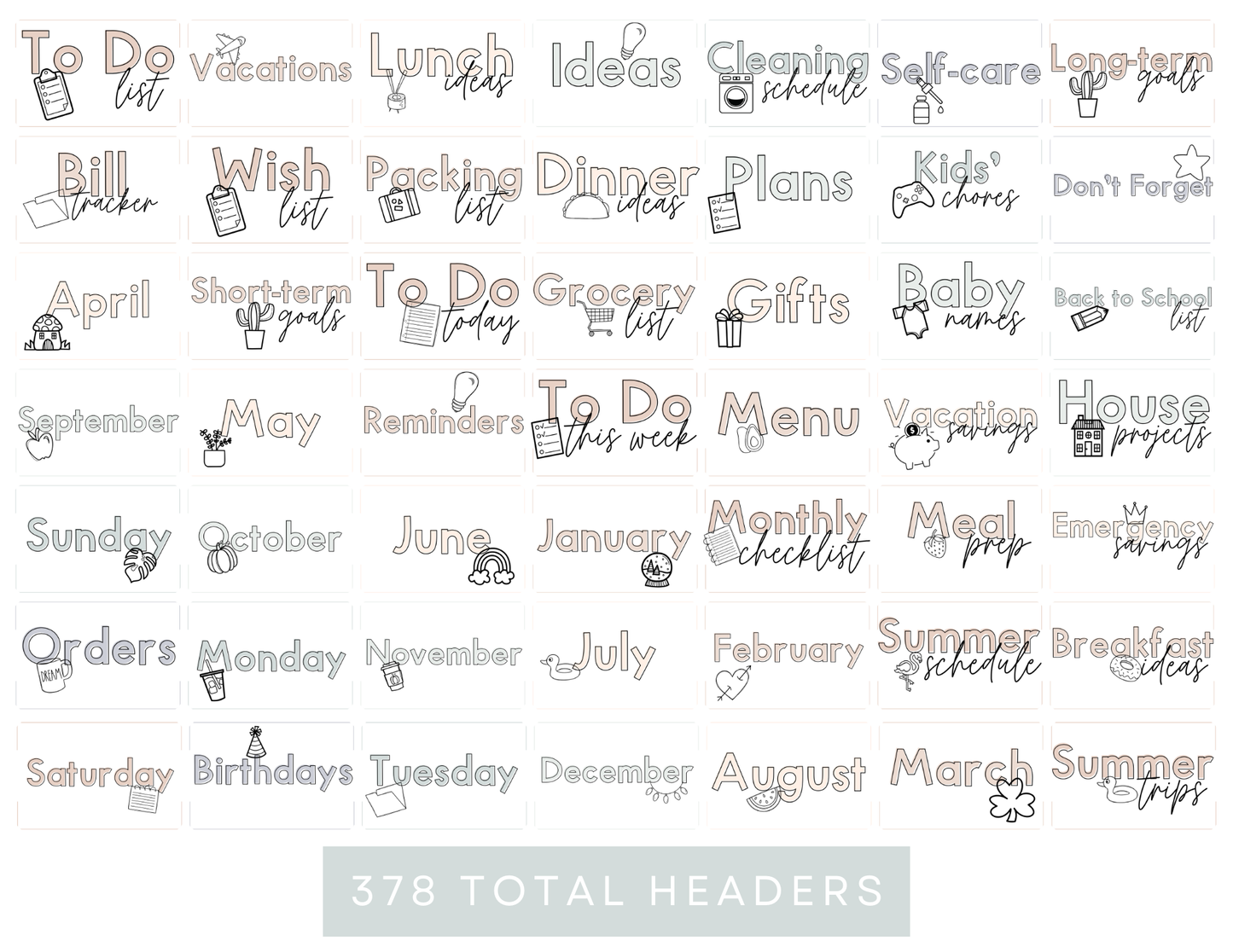 350+ Google Keep Headers for Parents | Neutral Colors