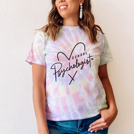 Tie Dye School Psychologist Tee