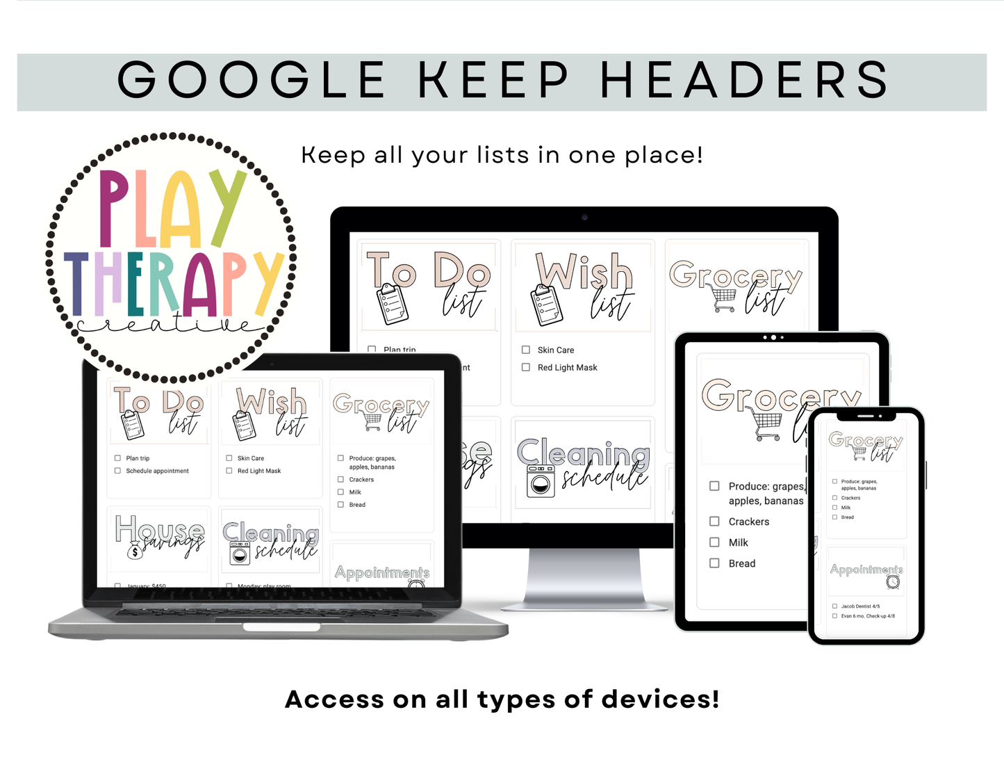 350+ Google Keep Headers for Parents | Neutral Colors