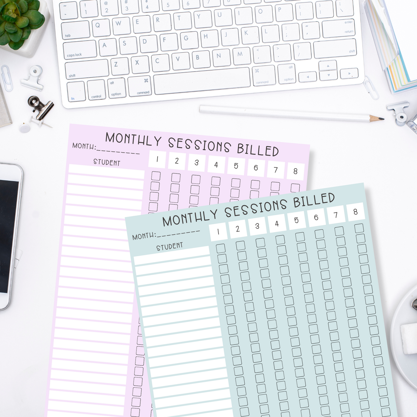 Monthly Billing Checklist Notepads (8.5 x 11)