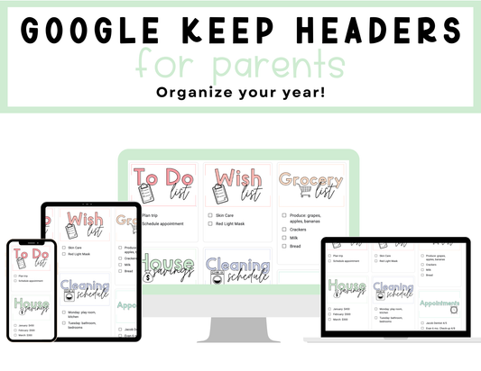 350+ Google Keep Headers for Parents | Pastel Colors