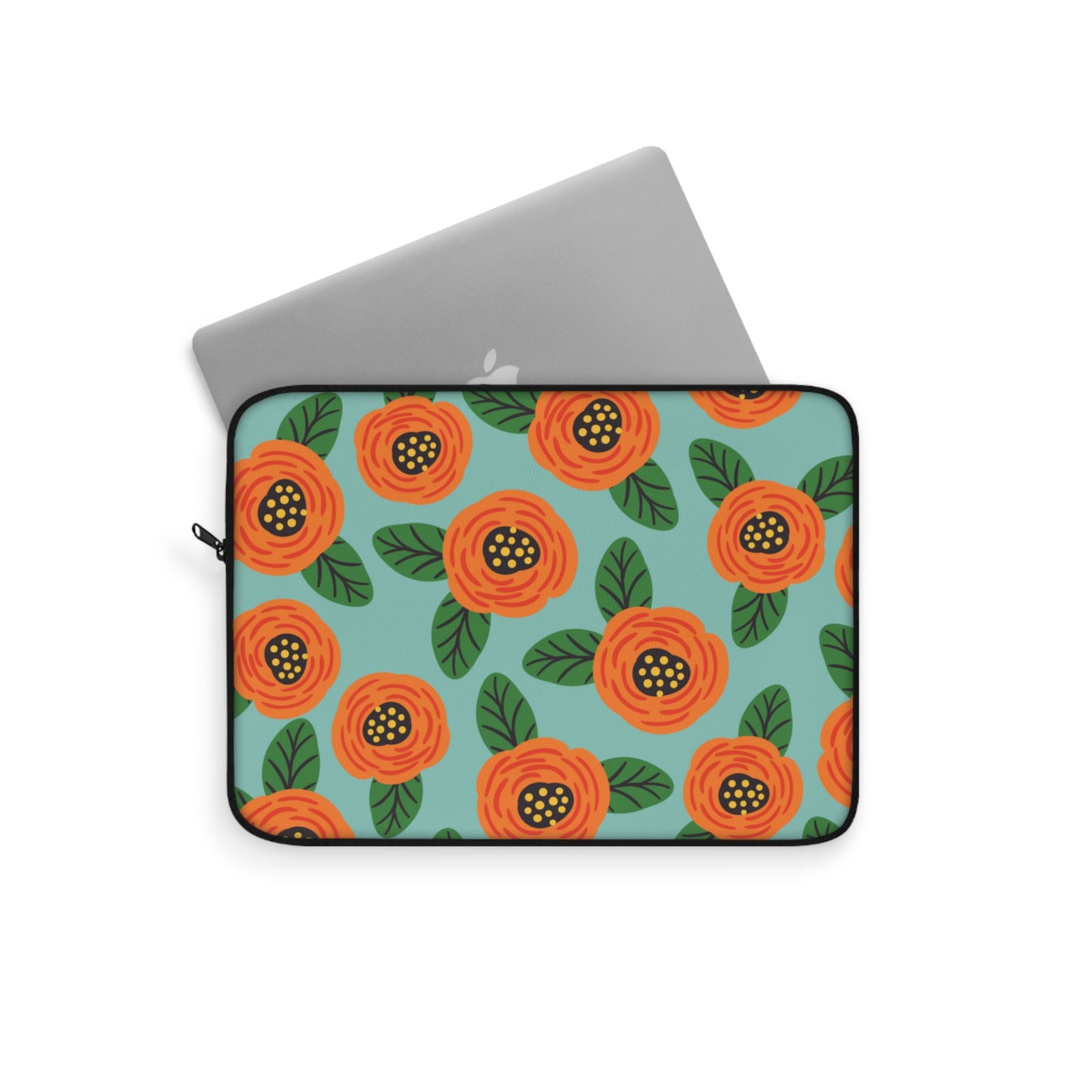 Orange Floral Laptop Sleeve