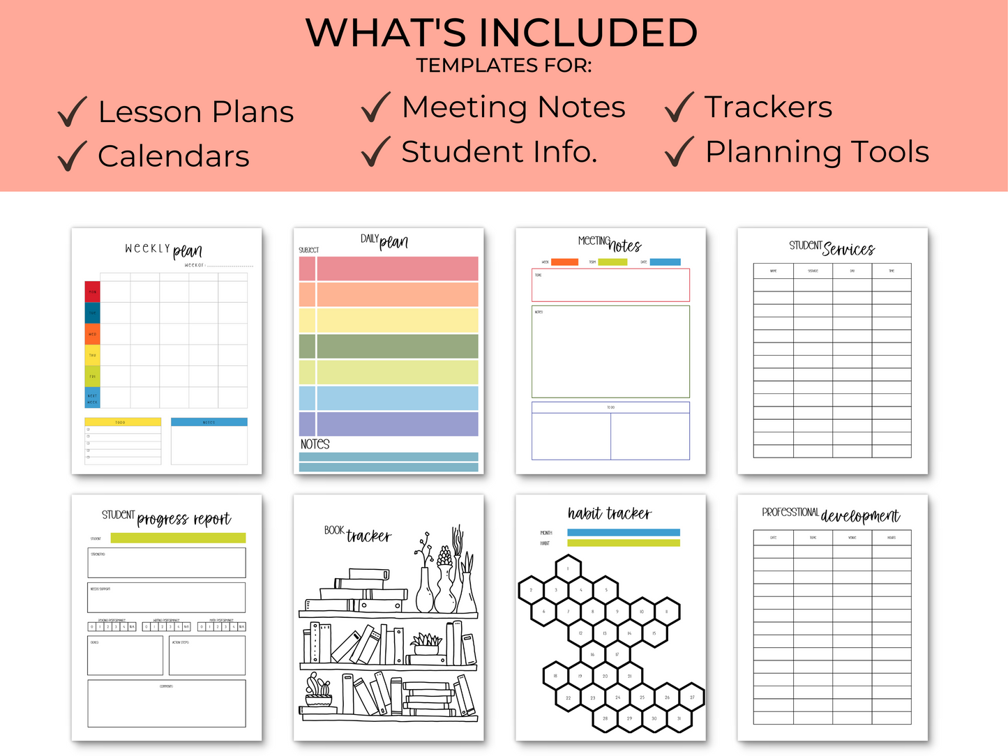 Gen Ed Teacher Printable Planner - Bright Floral Theme