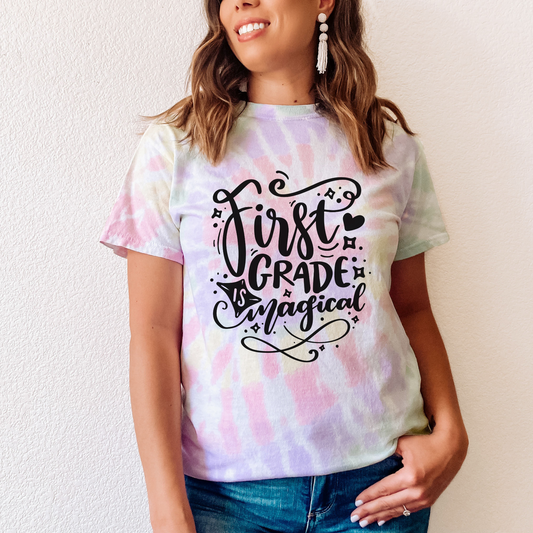 Tie Dye First Grade is Magical Tee