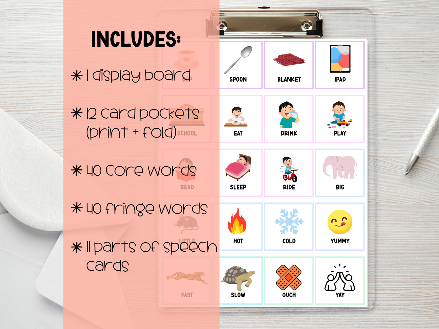 AAC Core Word of the Week Display - Comp Book Design