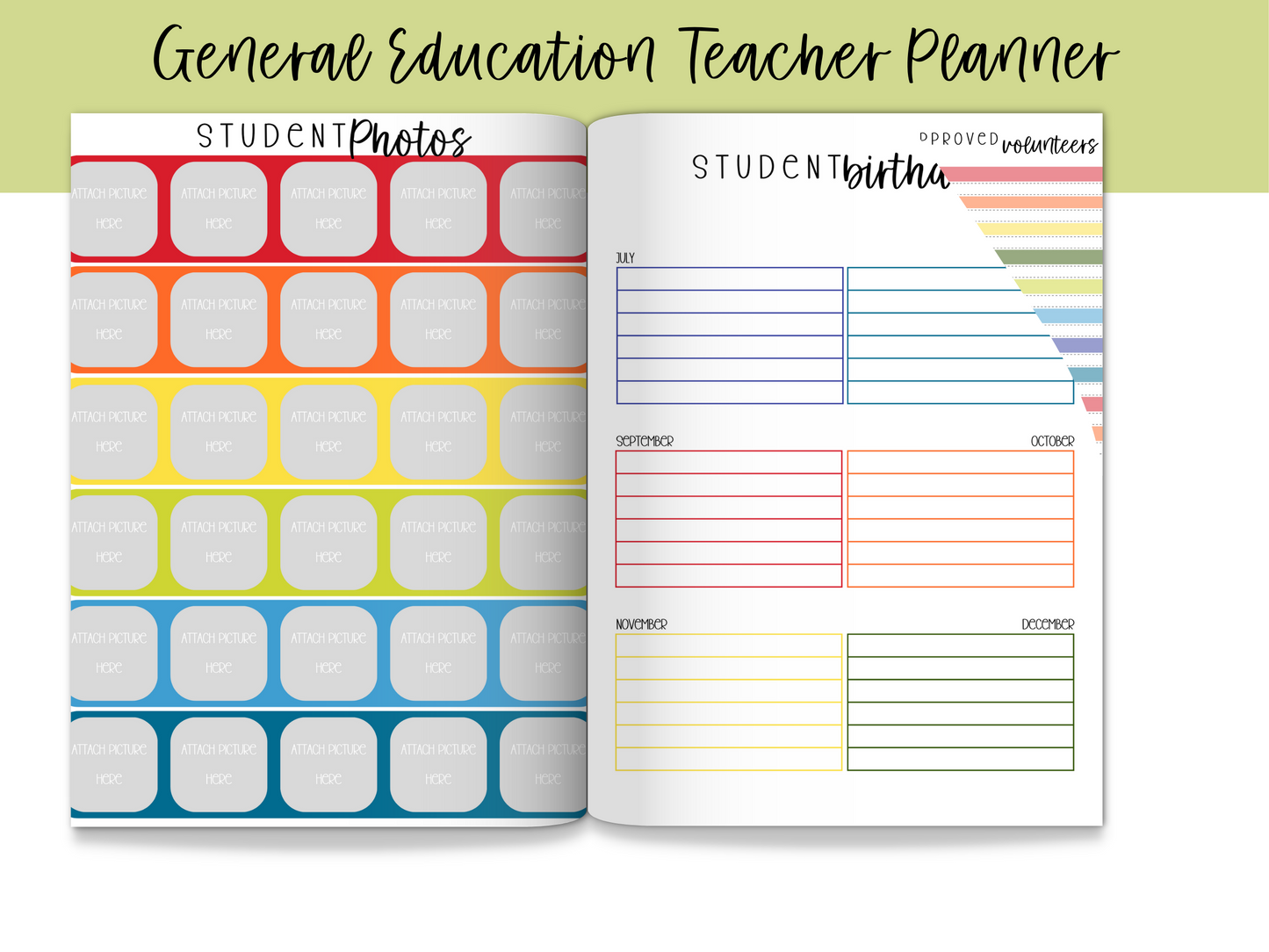 Gen Ed Teacher Printable Planner - Bright Floral Theme