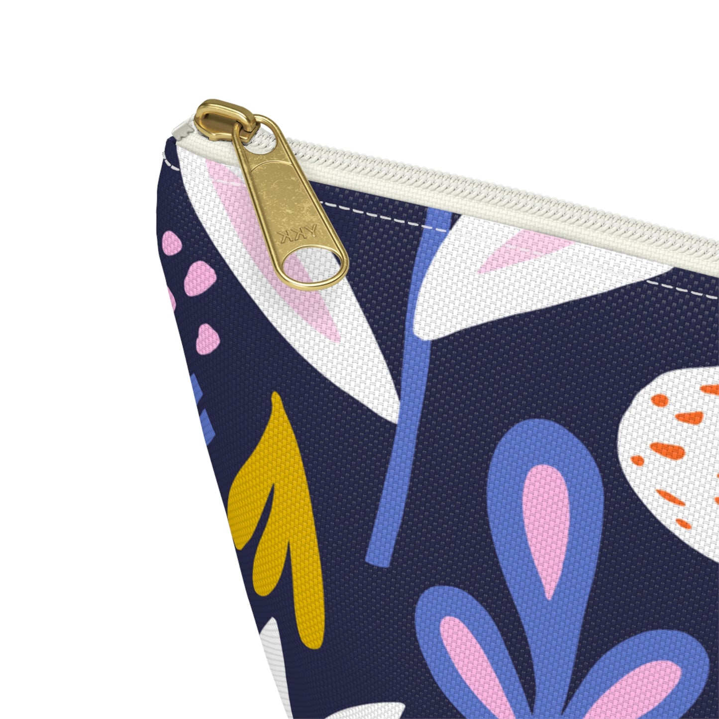 Abstract Floral Pencil Pouch w T-bottom