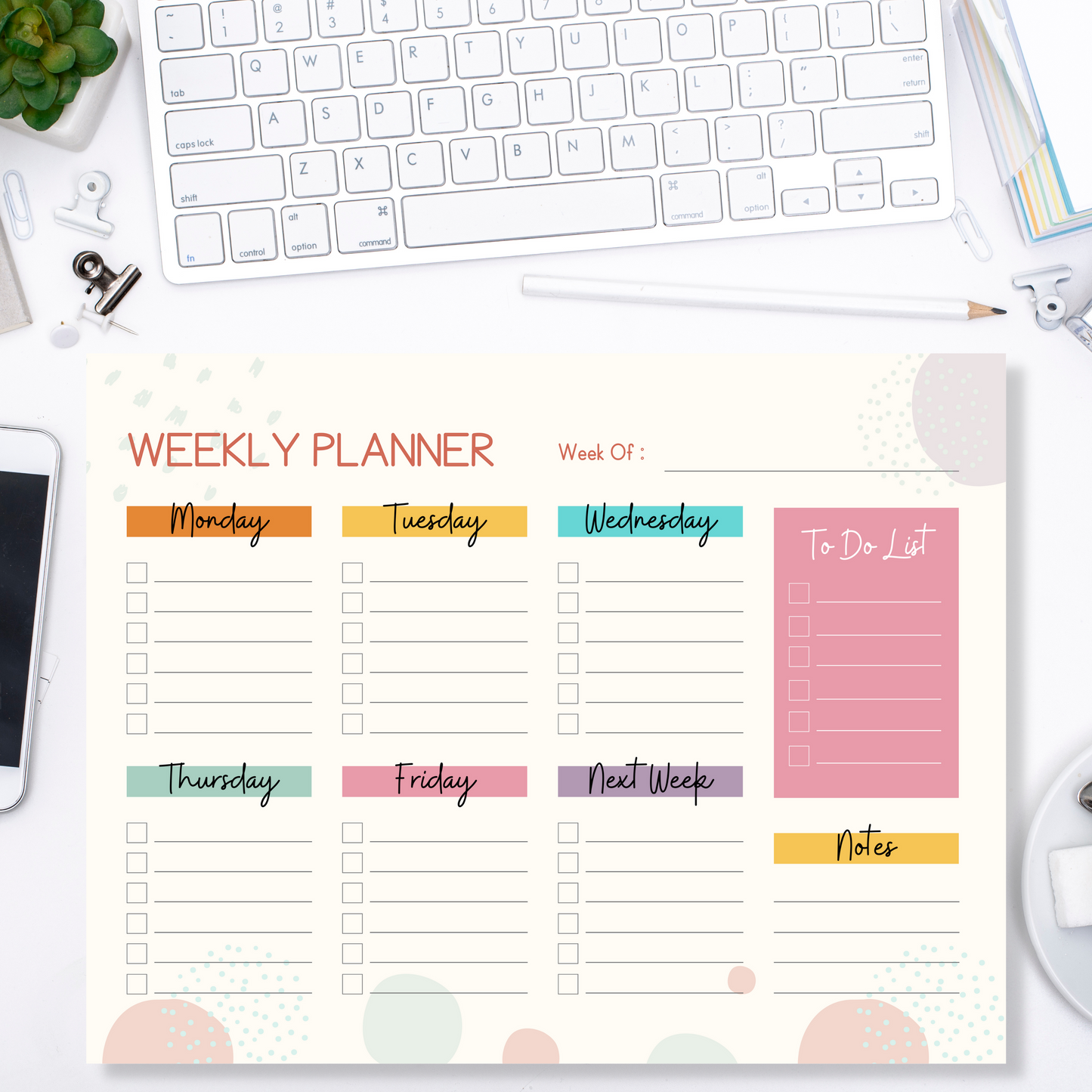 Abstract Weekly Planner Notepad (8.5 x 11)