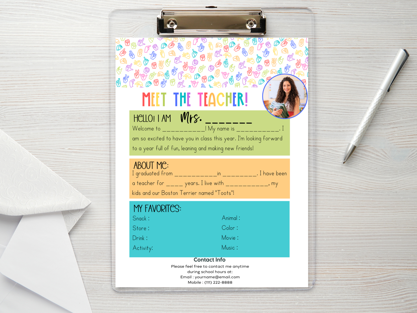 Meet the Teacher Letter Template - ASL