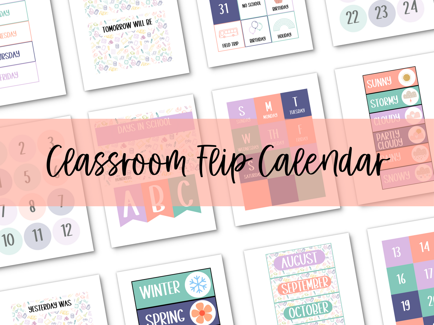 Elementary Doodles Classroom Flip Calendar