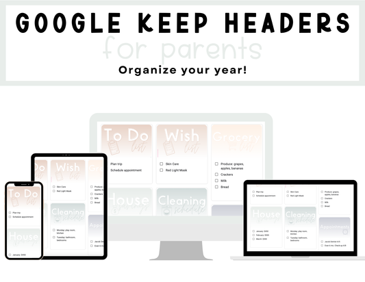 350+ Google Keep Headers for Parents | Ombre Neutral Colors