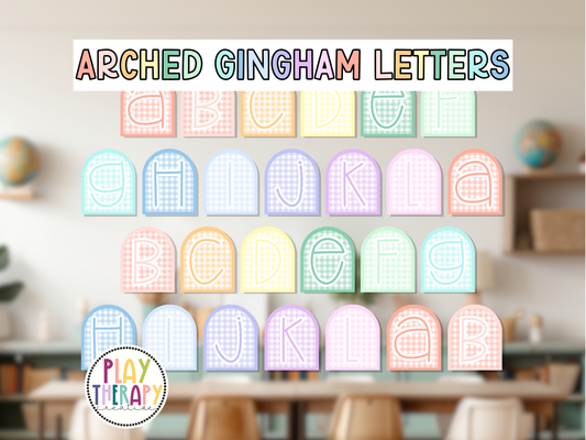 Arched Gingham Letters