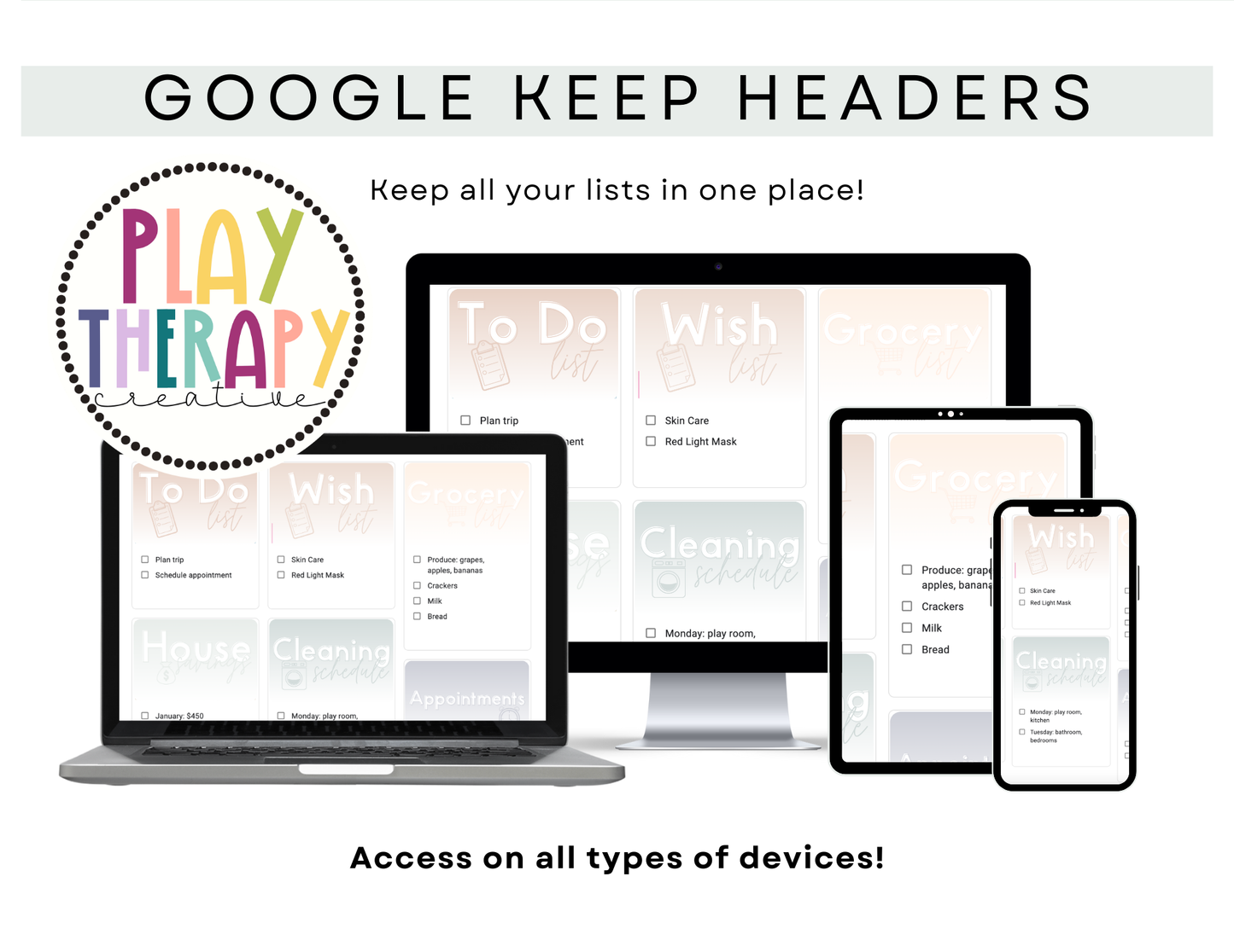 350+ Google Keep Headers for Parents | Ombre Neutral Colors