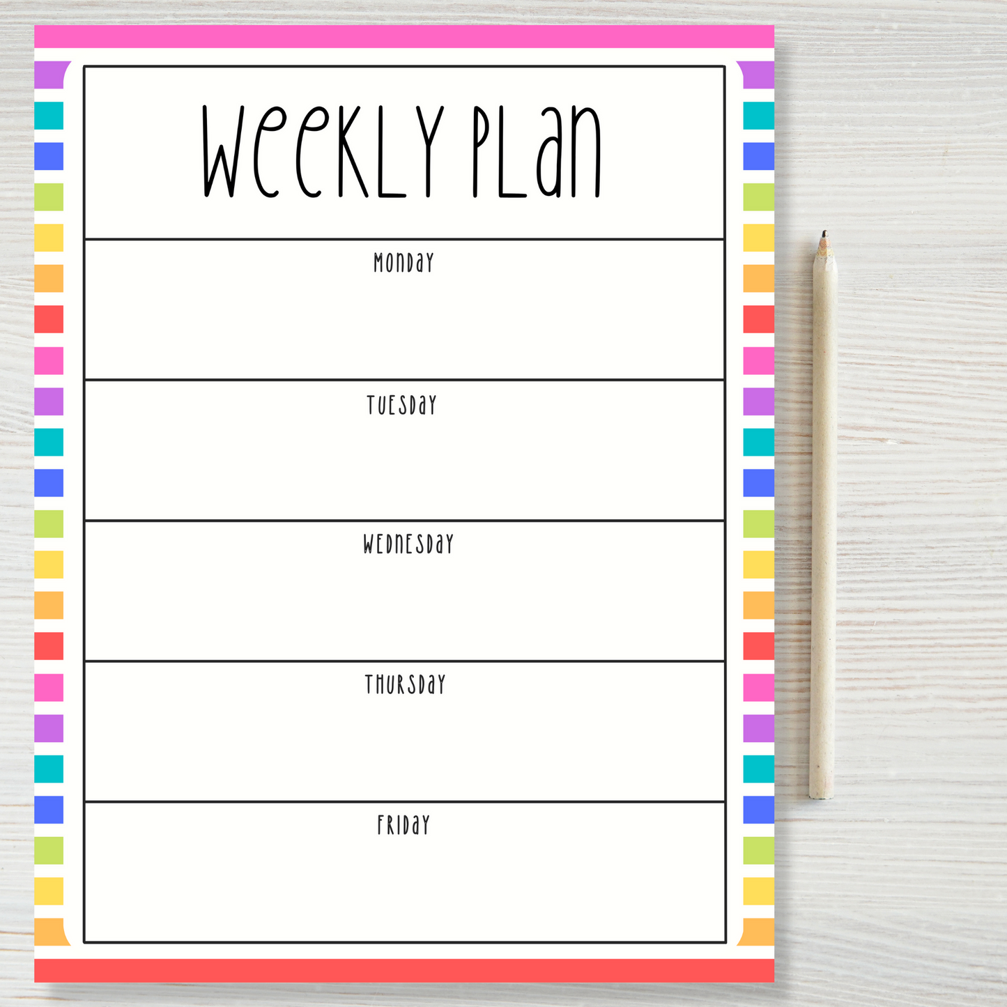 Weekly Plan Notepads (8.5 x 11)